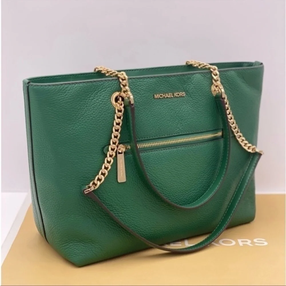 Michael Kors Green Tote Shoulder Bag - Picture 2 of 12